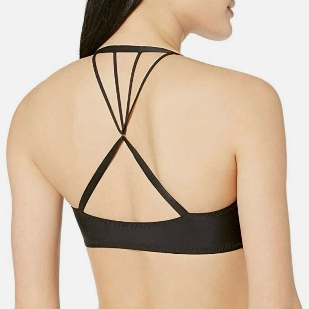 Cosabella Bisou Criss Cross Bralette Black Lace, L, NWT